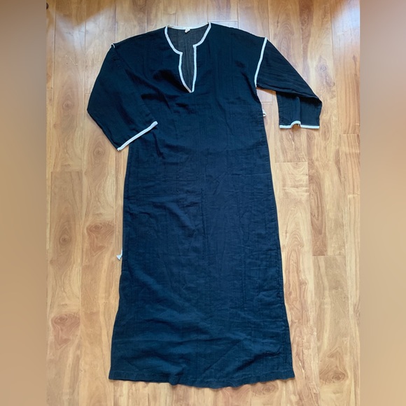 Vintage Black Semi Sheer ‘Dorsay’ Maxi Dress Size L/XL - Picture 9 of 12